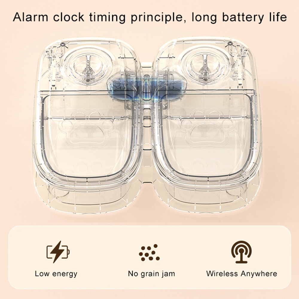 Grey single-meal timed feeder for cats and dogs